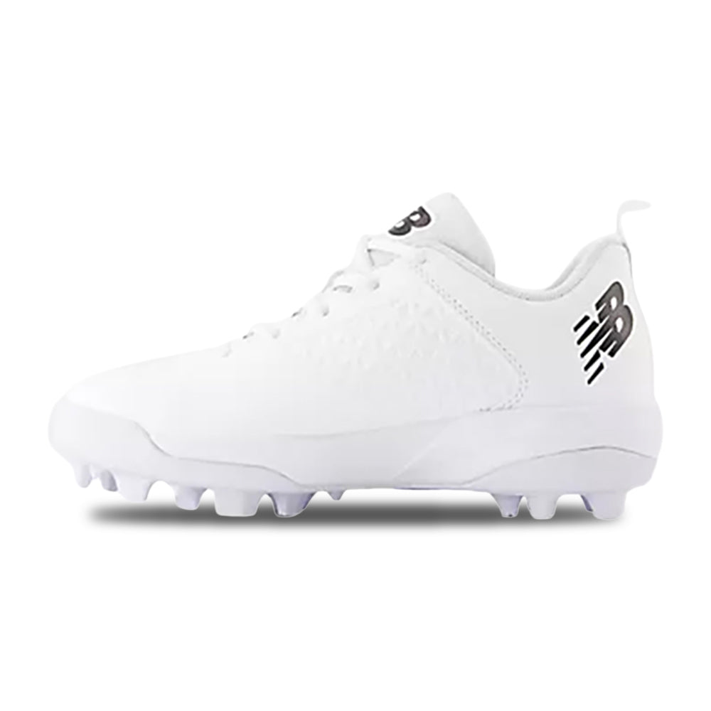 New Balance 4040V8 Kids Rubber Baseball Cleats in White Color