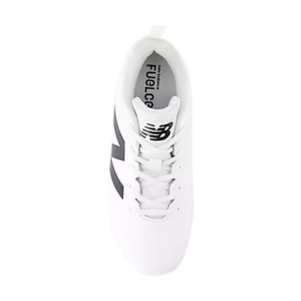 New Balance 4040V8 Kids Rubber Baseball Cleats in White Color