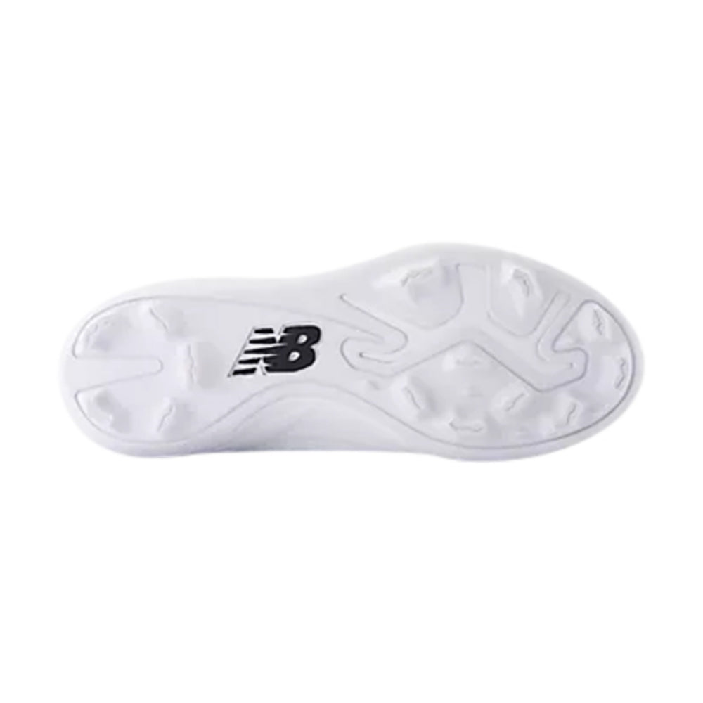 New Balance 4040V8 Kids Rubber Baseball Cleats in White Color