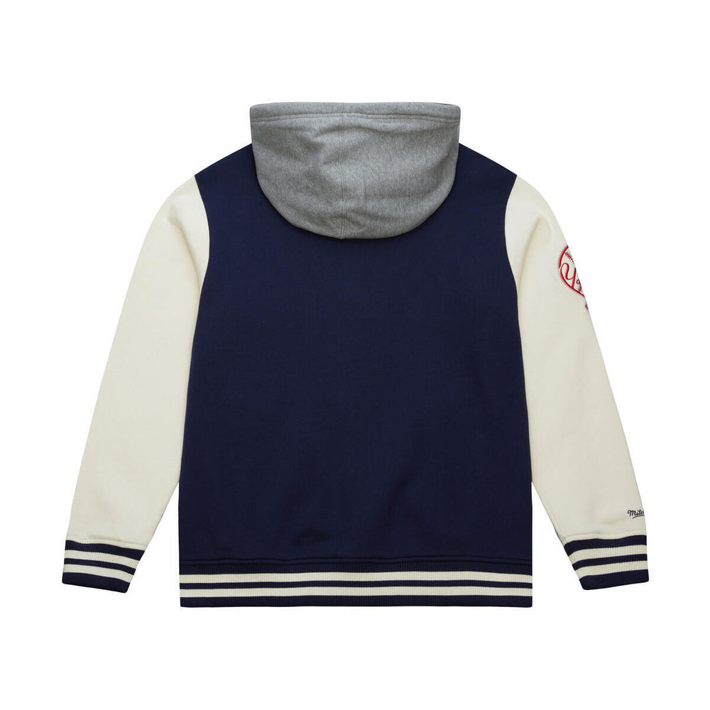 Mitchell And Ness new york yankees Courtside Btn Fleece Fan Apparel in Blue Color
