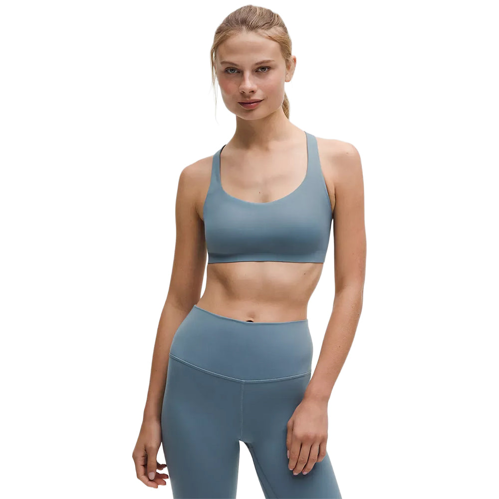 Lululemon Womens Flexyflex Strappy Yoga B Sports Bras in Blue Color