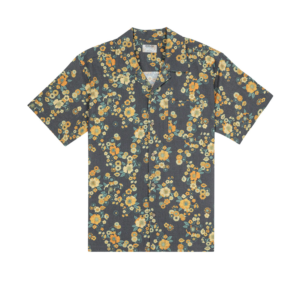 Hurley Dogpatch Camp short sleeve Tops in Black Color