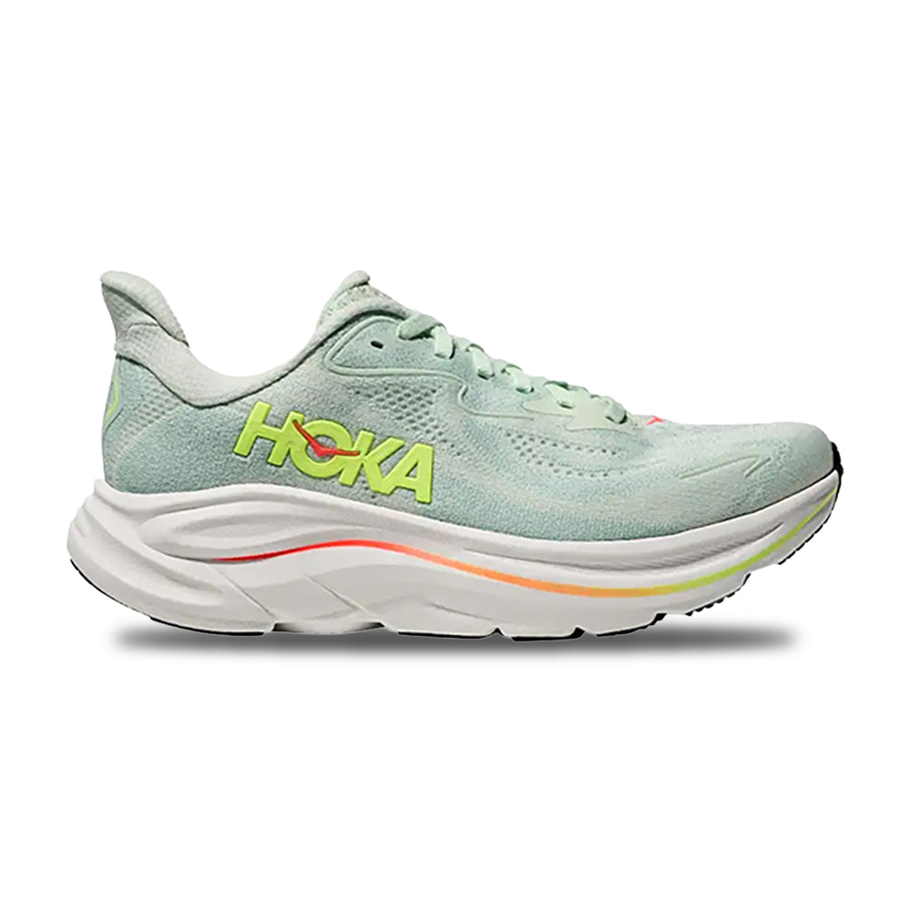 Hoka W Clifton 10 Running Shoes in Green Color