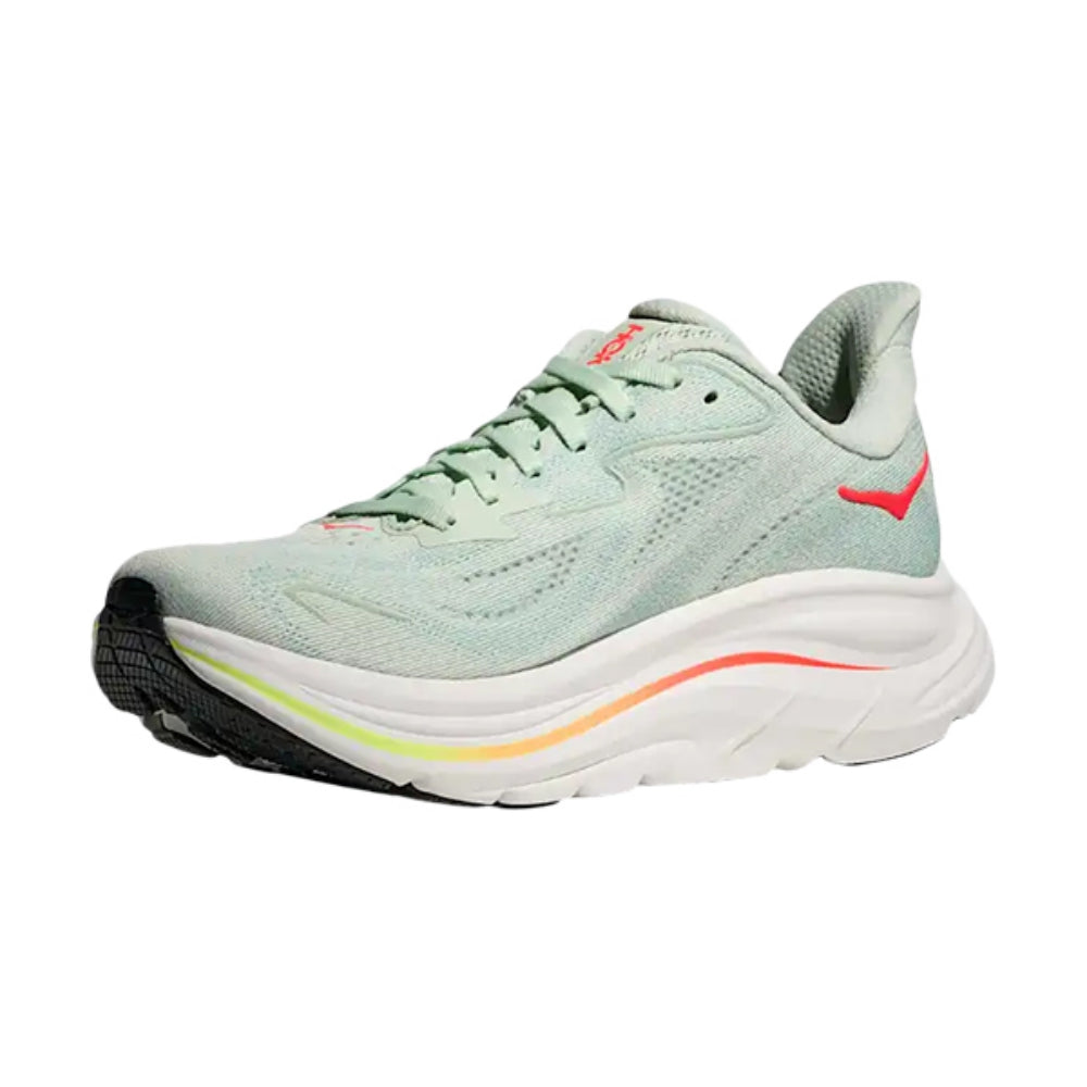 Hoka W Clifton 10 Running Shoes in Green Color