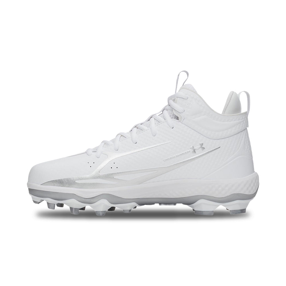 Under Armour Ua Spotlight Mid Baseball Cleats in White Color
