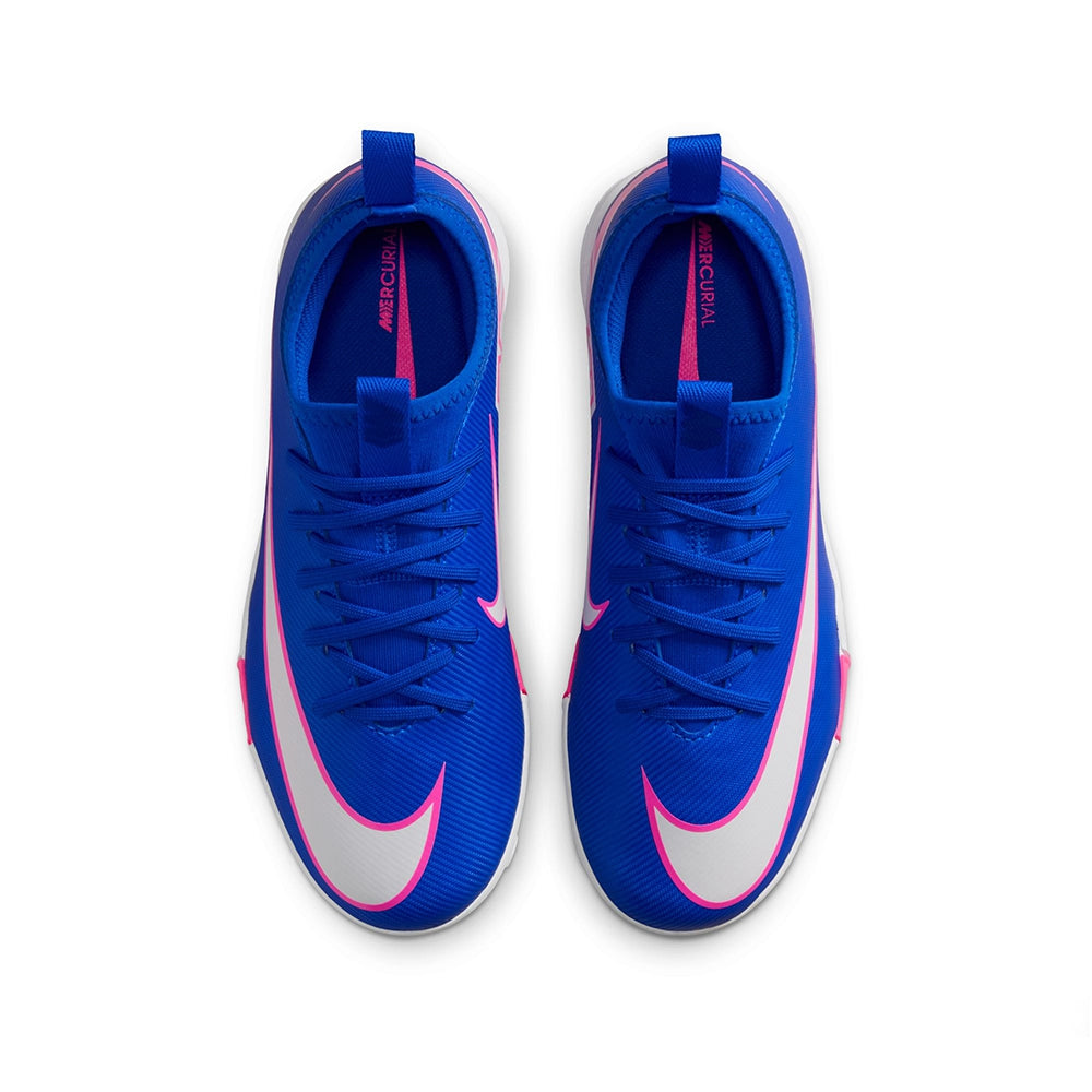 Nike Kids Zoom Vapor 16 academy TF Turf Cleats in Blue Color
