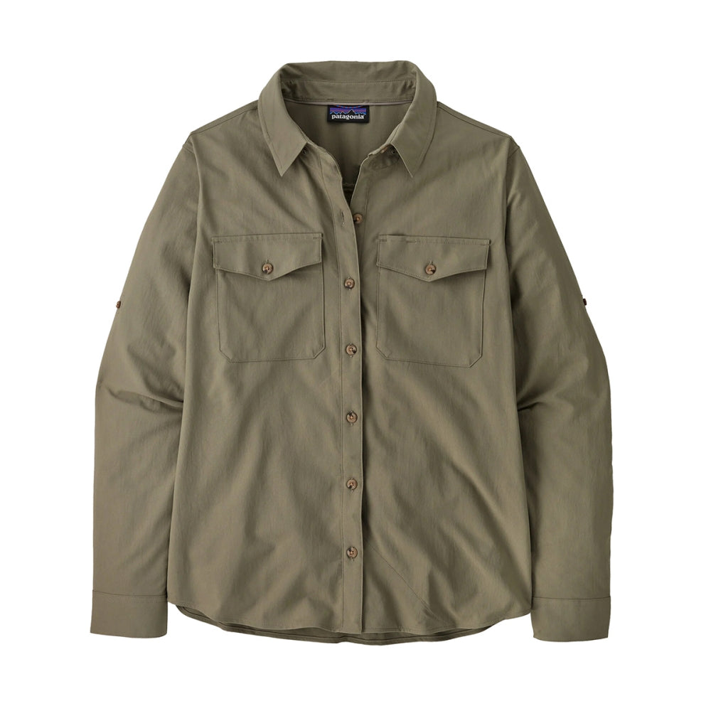 Patagonia Ws L/S Self Guided Sun S Tops in Green Color