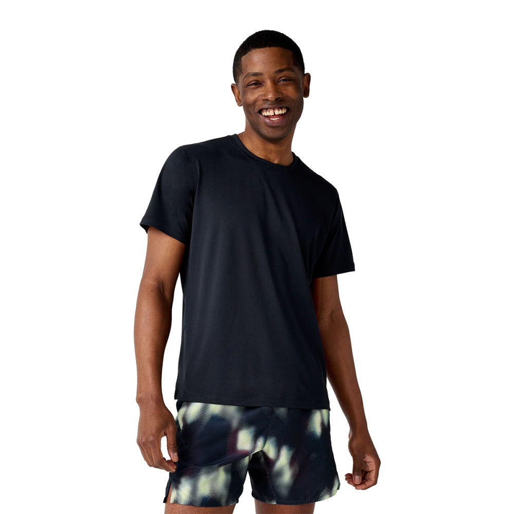 Brooks Dash Short Sleeve Tops in Black Color