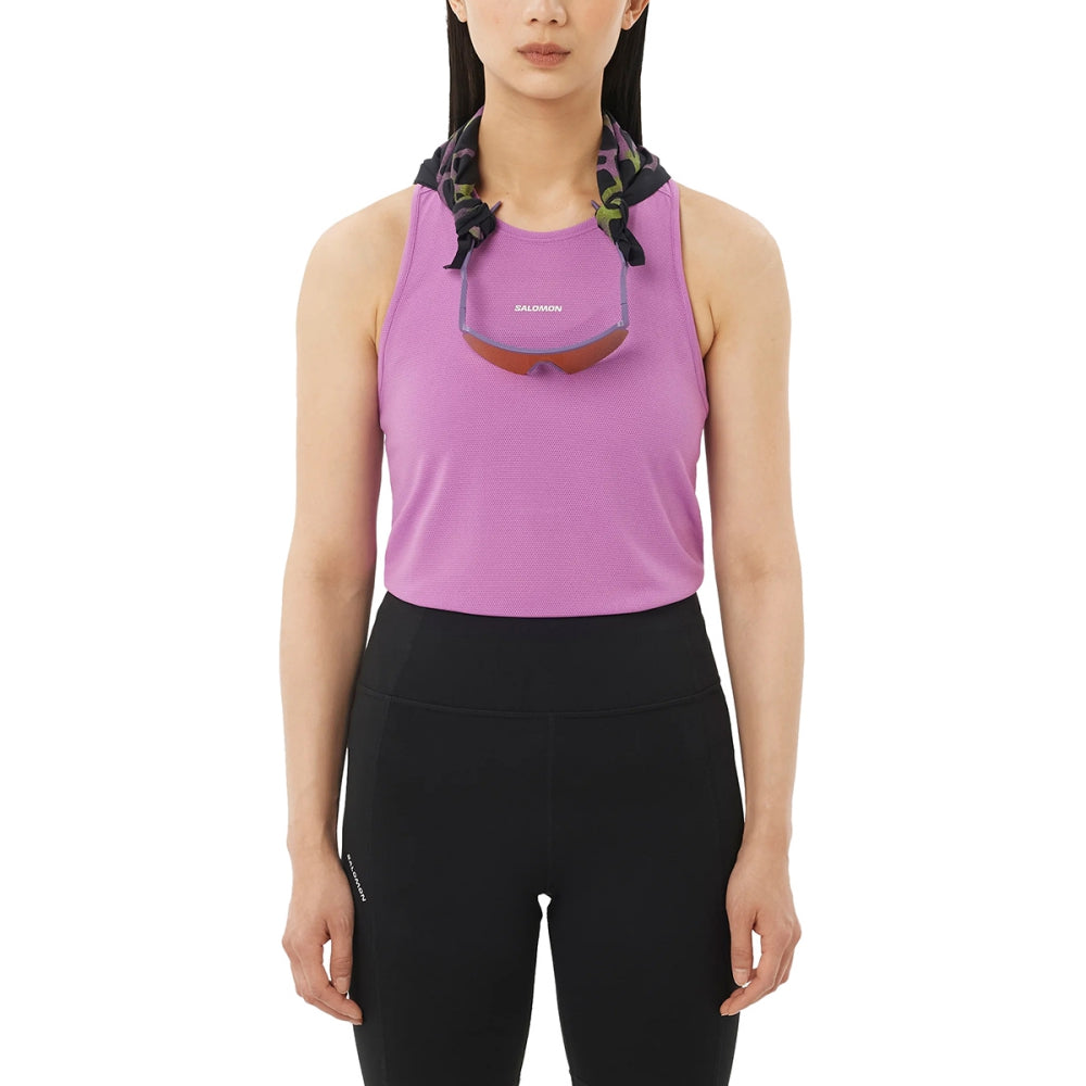Salomon Shkout Core Tank W Tops in Purple Color