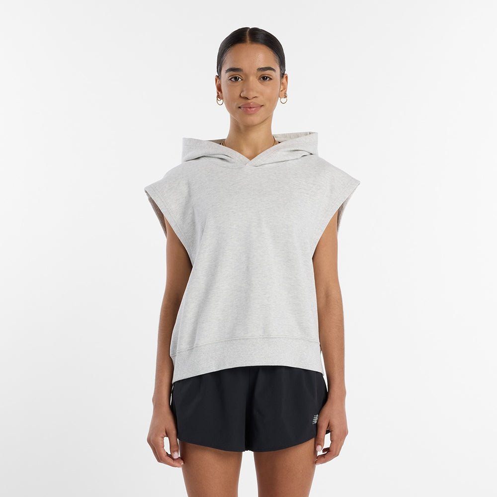 New Balance Embossed Slvls Hoodie Tops in Grey Color