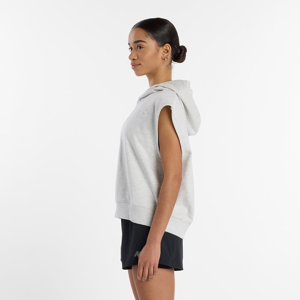 New Balance Embossed Slvls Hoodie Tops in Grey Color