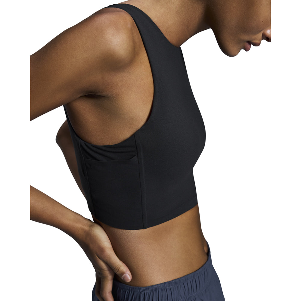 On W Core 2In1 Crop Sports Bras in Black Color