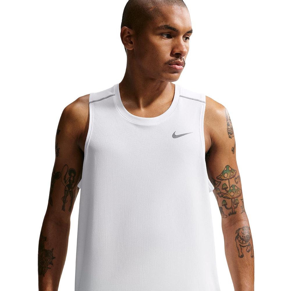 Nike M Miler Df Run Tank Top in White Color