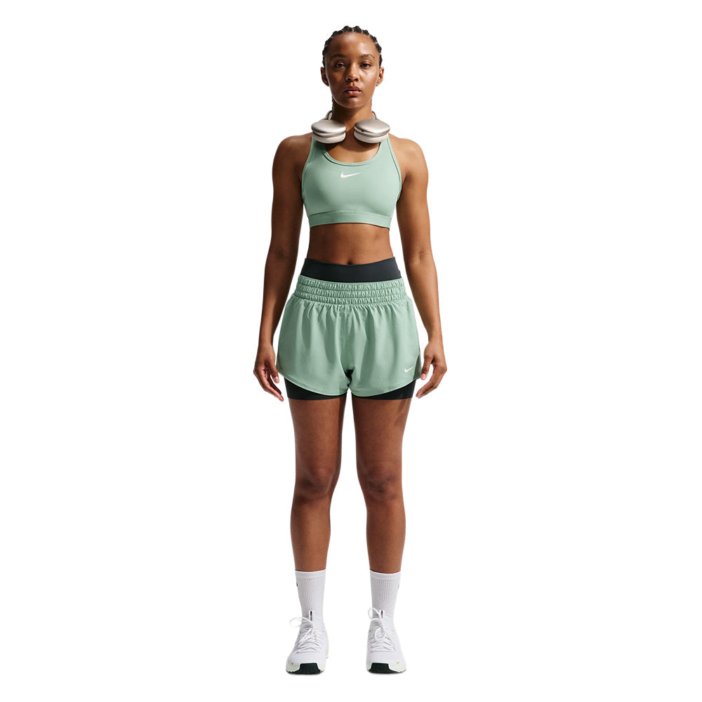 Nike Swoosh Medium Support Sports Bras in Green Color