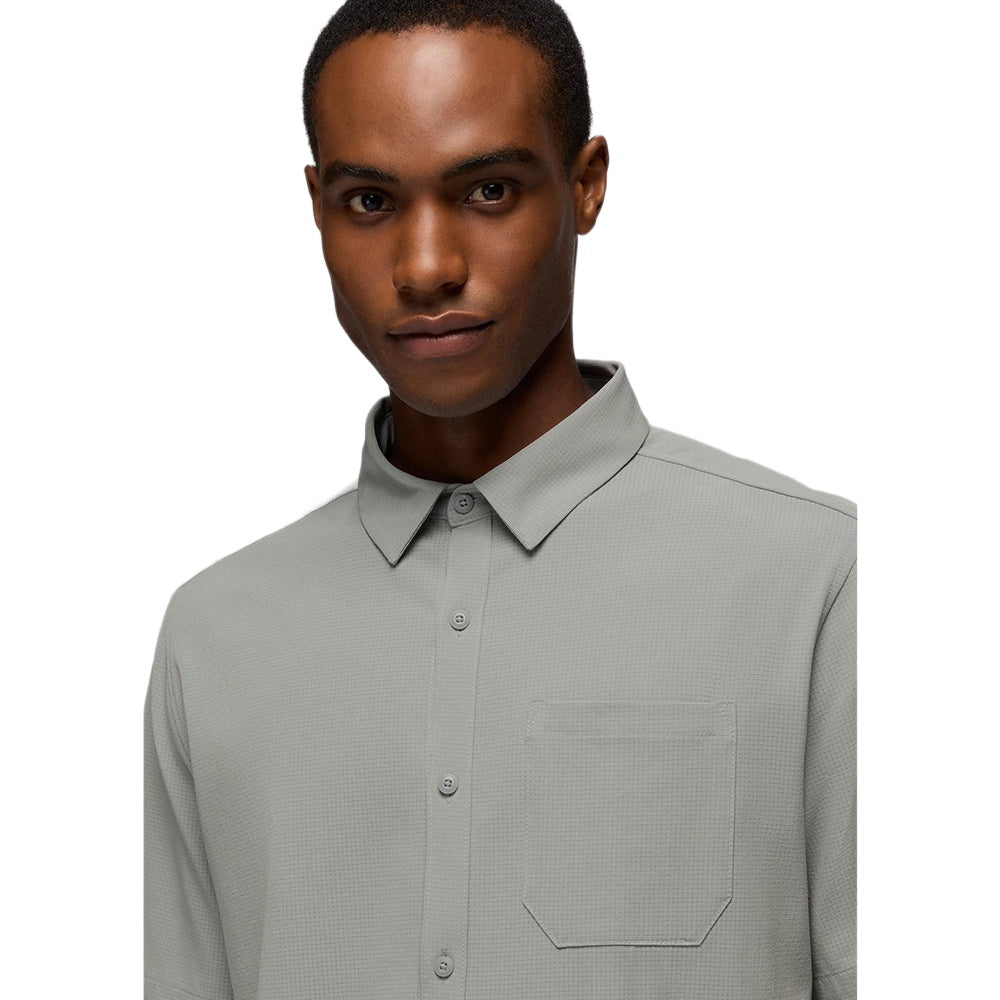 Prana Hybridizer short sleeve Shirt Tops in Grey Color