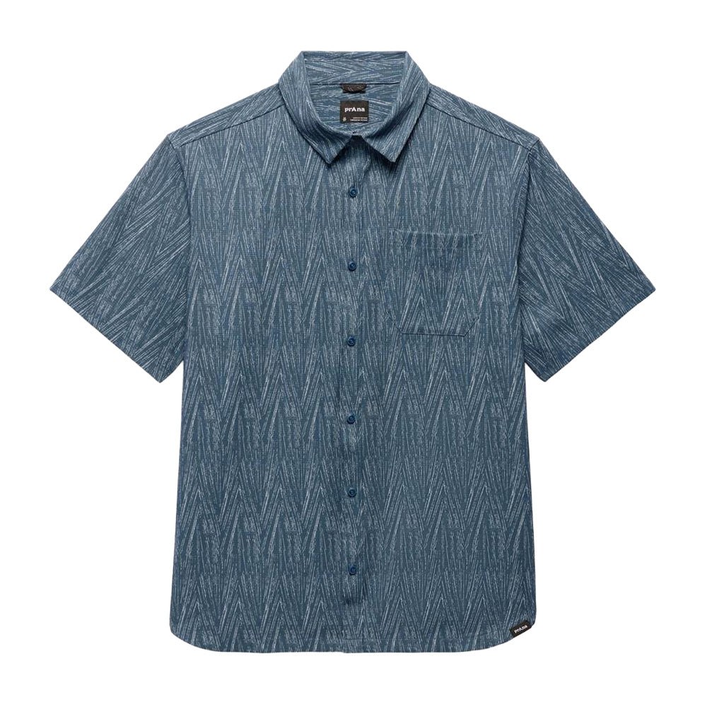 Prana Hybridizer short sleeve Shirt Tops in Blue Color