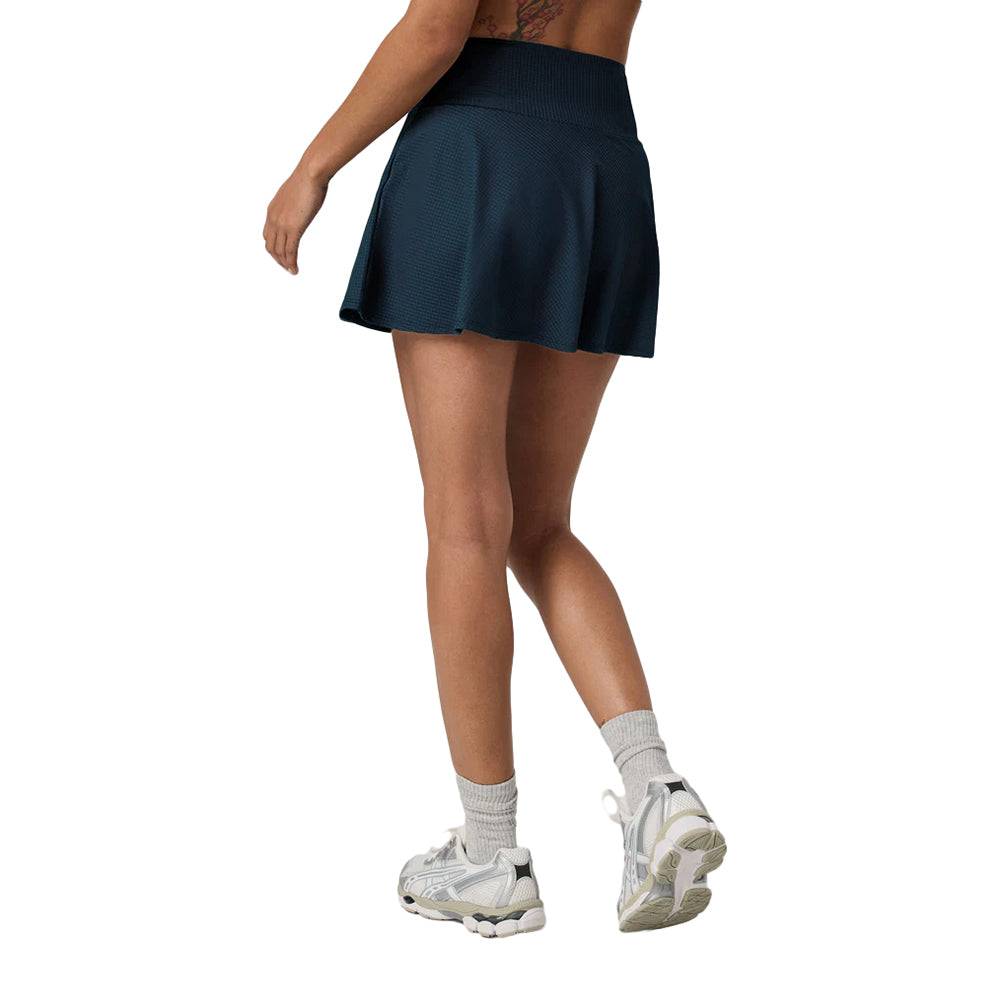 Vuori Baseline Gingham Skirt in Blue Color
