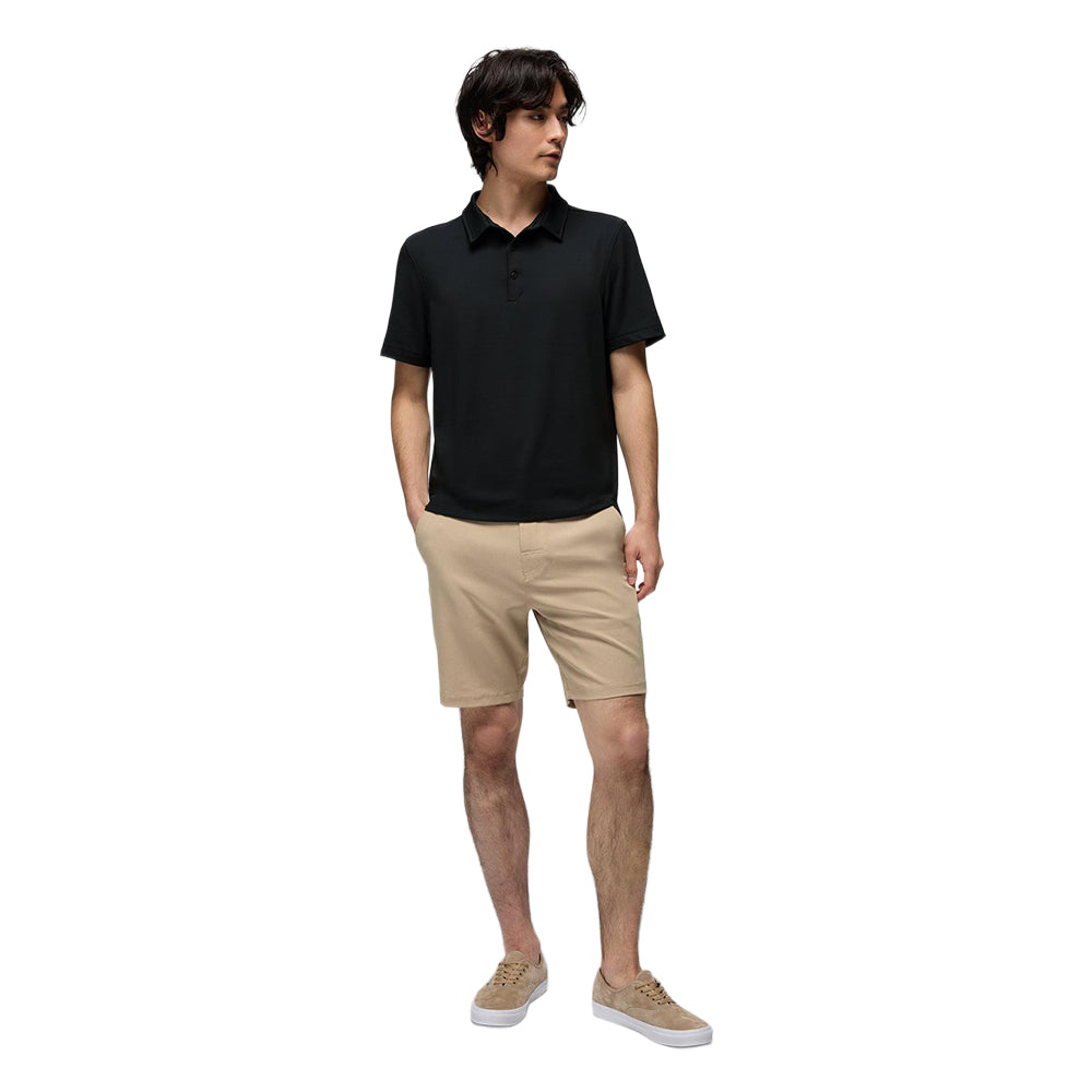 Prana Rotator short sleeve Polo Tops in Black Color