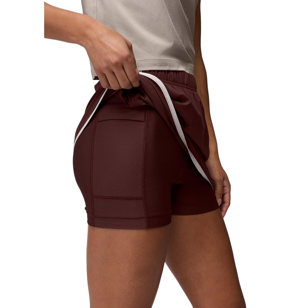 Prana Railay Scallop Skort Skirts in Red Color