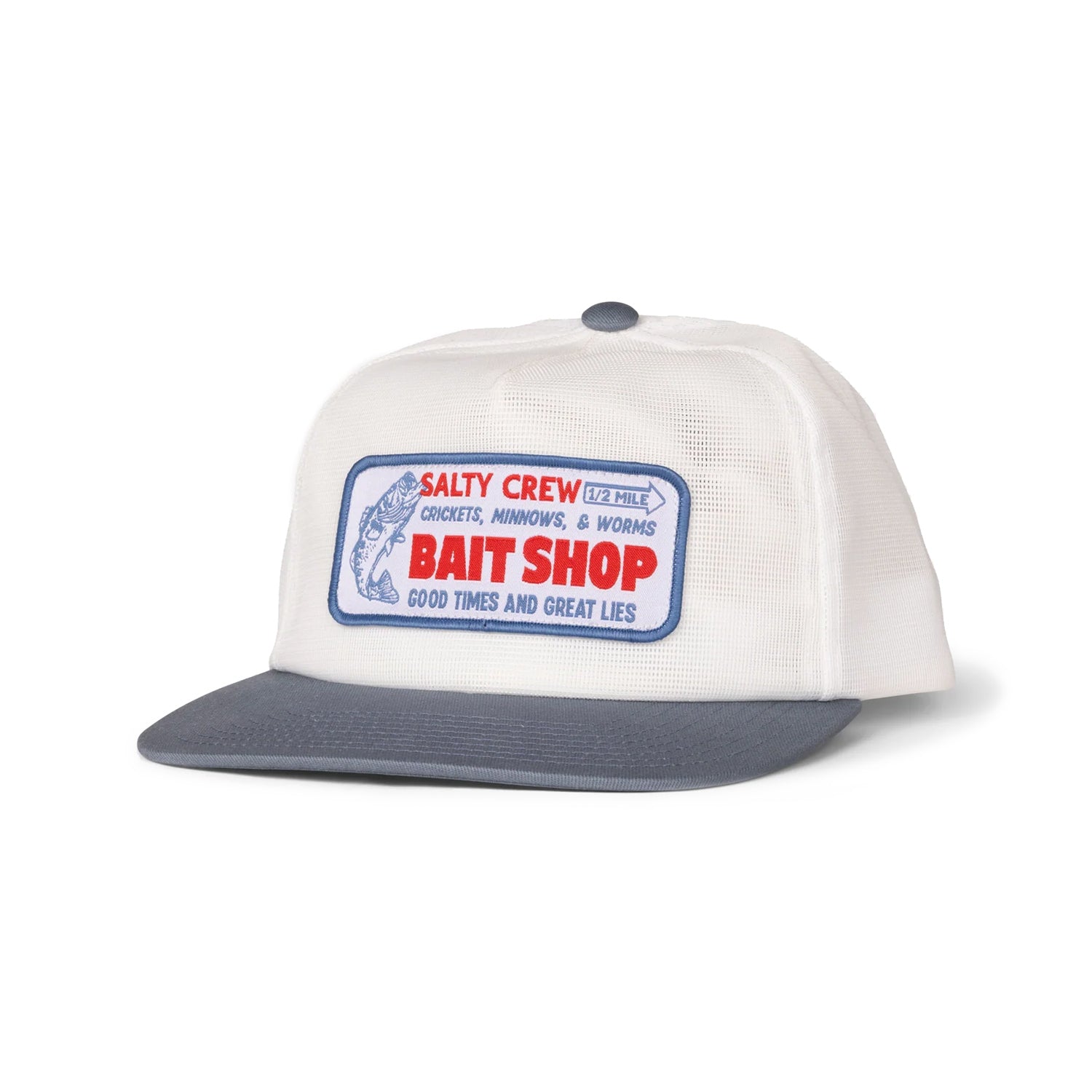 Salty Crew Bait Shop Trucker Hats in White Color