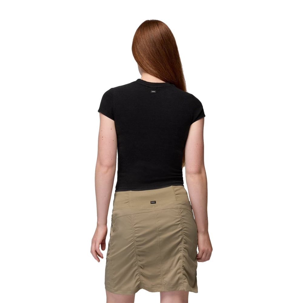 Prana Lotus Short Sleeve Tee Tops in Black Color