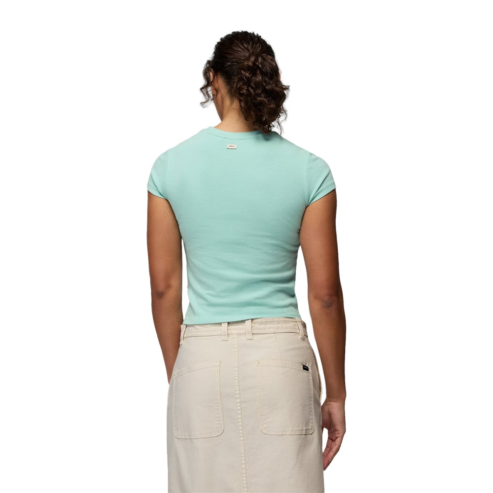Prana Lotus Short Sleeve Tee Tops in Blue Color