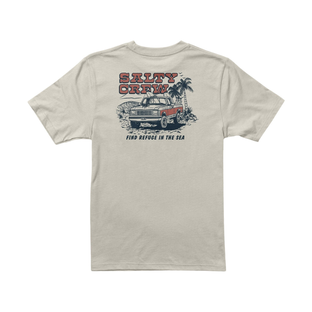 Salty Crew Truck Stop Bot short sleeve Tee Tops in White Color