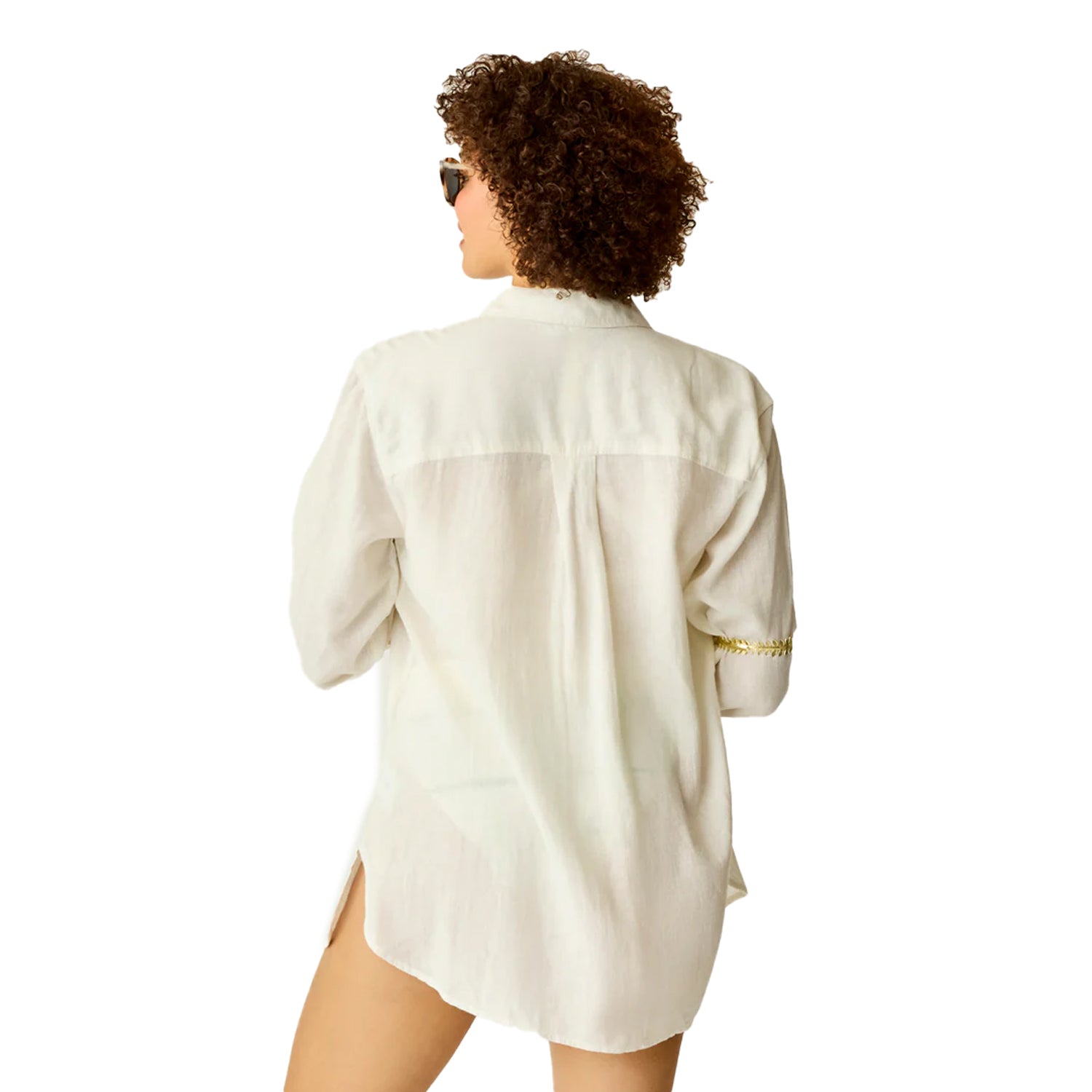 Carve Designs Taylor Linen Tunic Accessories in White Color