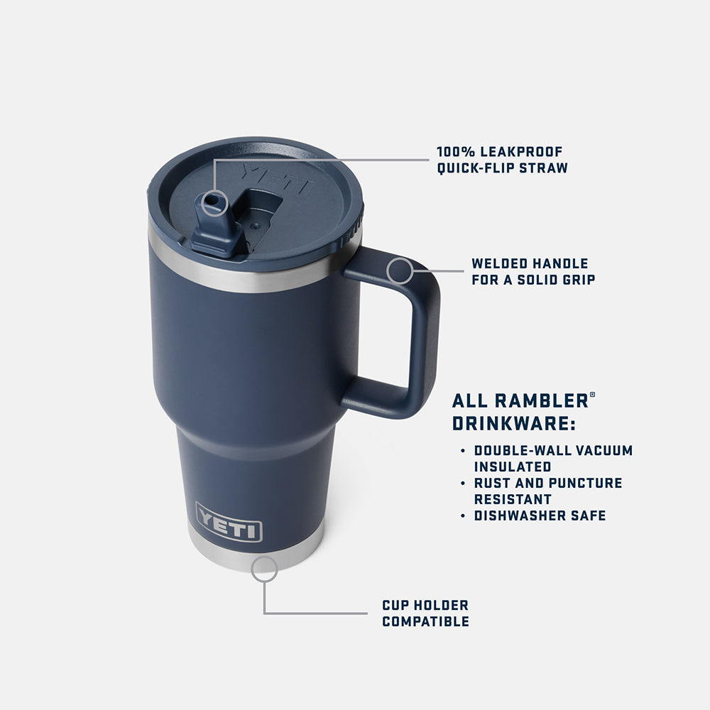 Yeti 30Oz Travel Straw Mug Water Bottles in Blue Color
