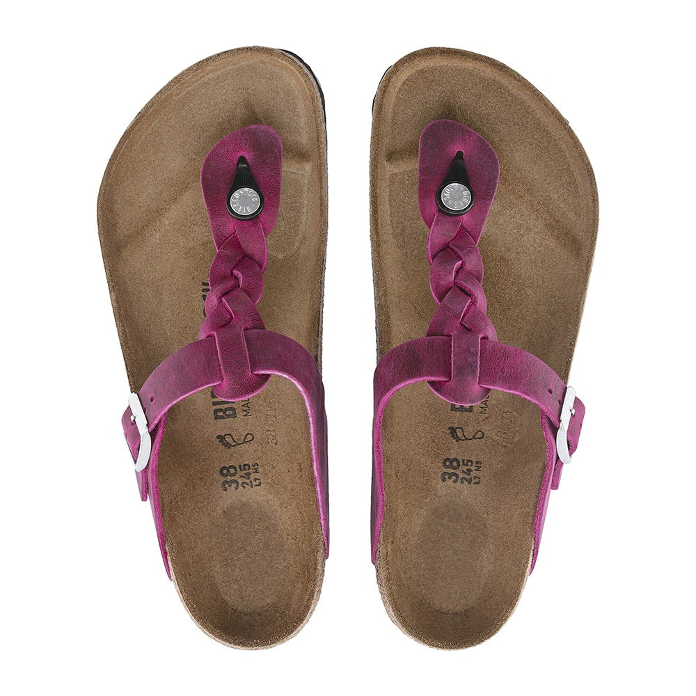 Birkenstock Gizeh Braided Oiled Fest Sandals in Purple Color