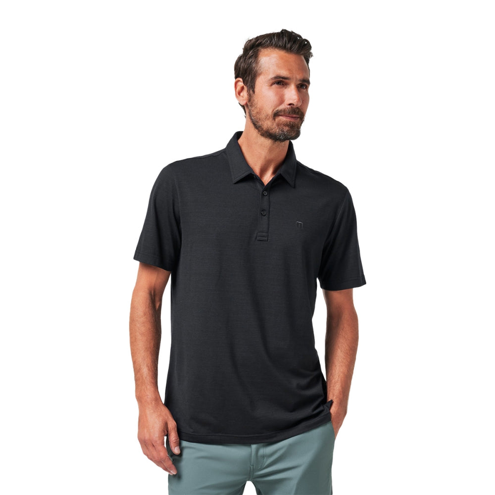 Travis Matthew Heater Active Polo No Lg Tops in Black Color