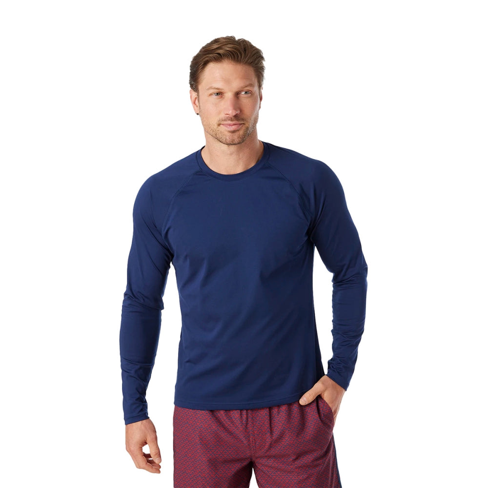 Fair Harbor Anchor Rashguards Ls Swimsuits in Blue Color