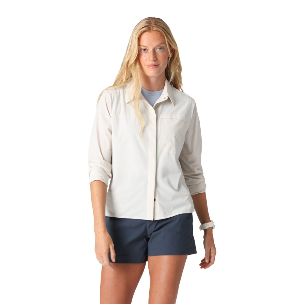 Outdoor Research W Astroman L/S Sun Shirt Tops in Khaki Color