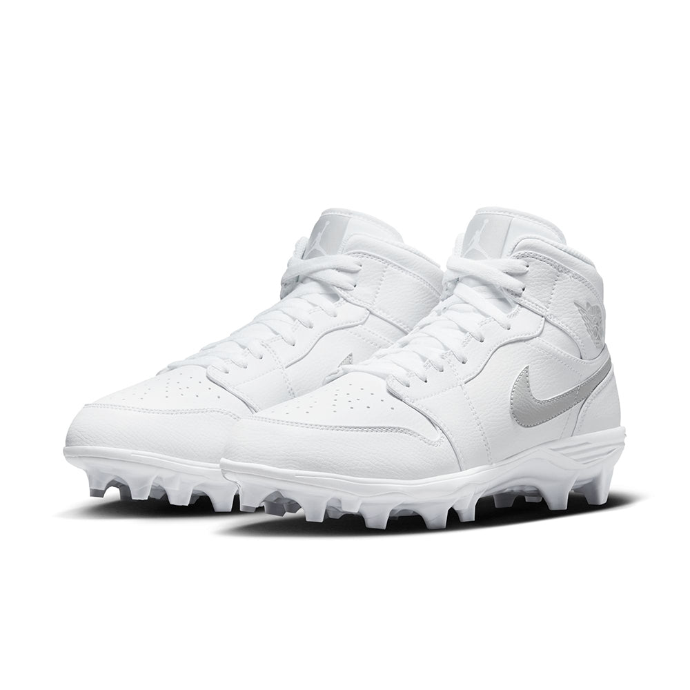 Jordan 1 Mid Td Fb Cleat Football Cleats in White Color