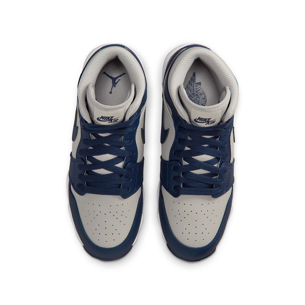 Jordan 1 Mid Fb Cleat Football Cleats in Grey Color