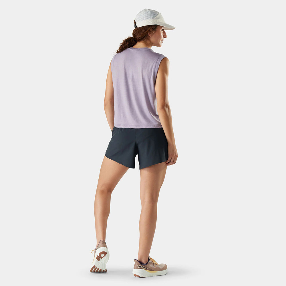 Smartwool W Active Ul Crop Tank Tops in Purple Color