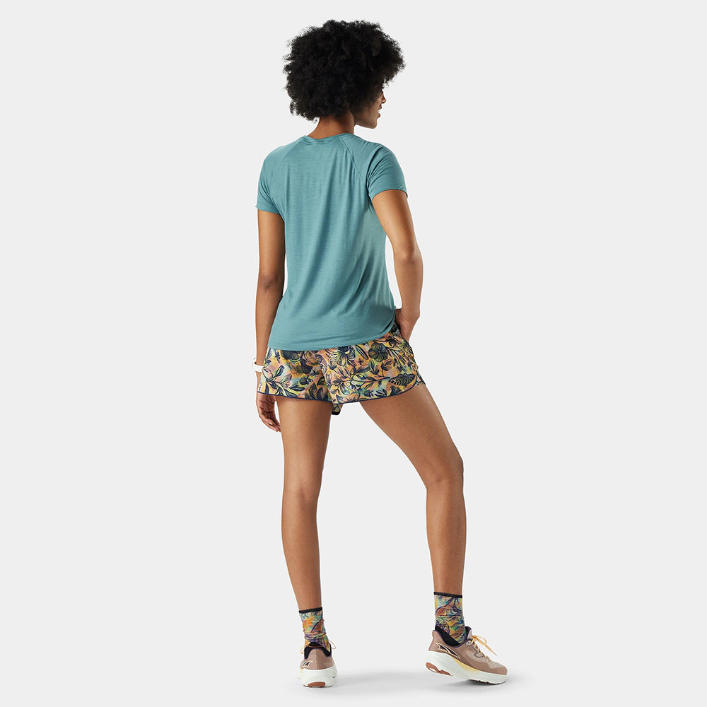 Smartwool W Merino Sport 120 S/S Tops in Blue Color