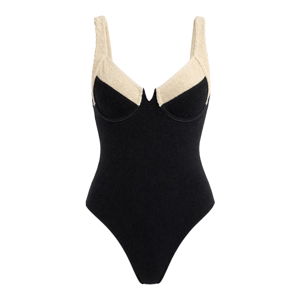 Love And Bikinis Positano 1 Size Swimsuits in Black Color