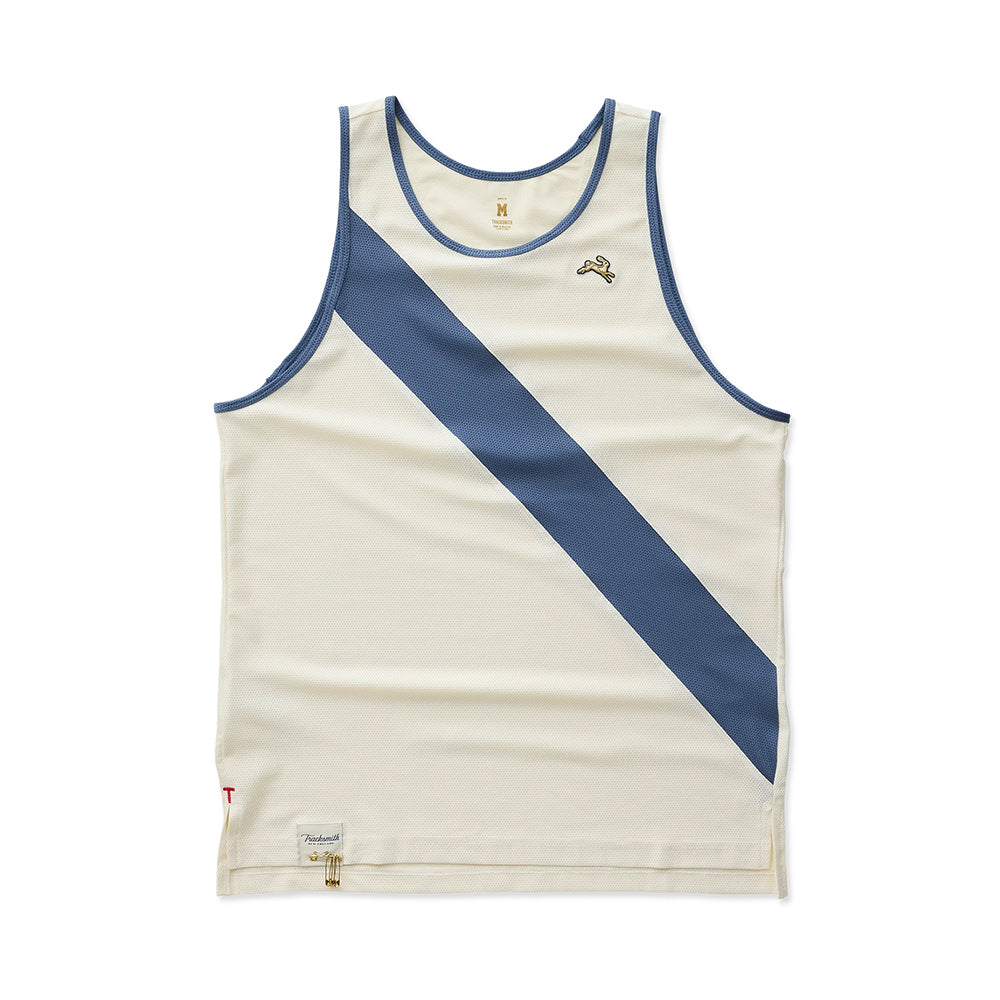 Tracksmith M Van Cortlandt Singlet Tops in White Color