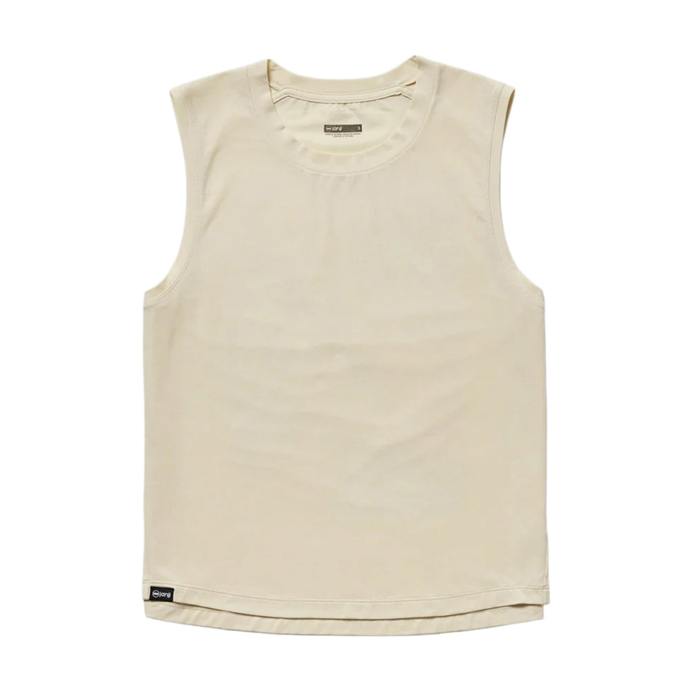 Janji W Circa Daily Muscle Tan Tops in White Color