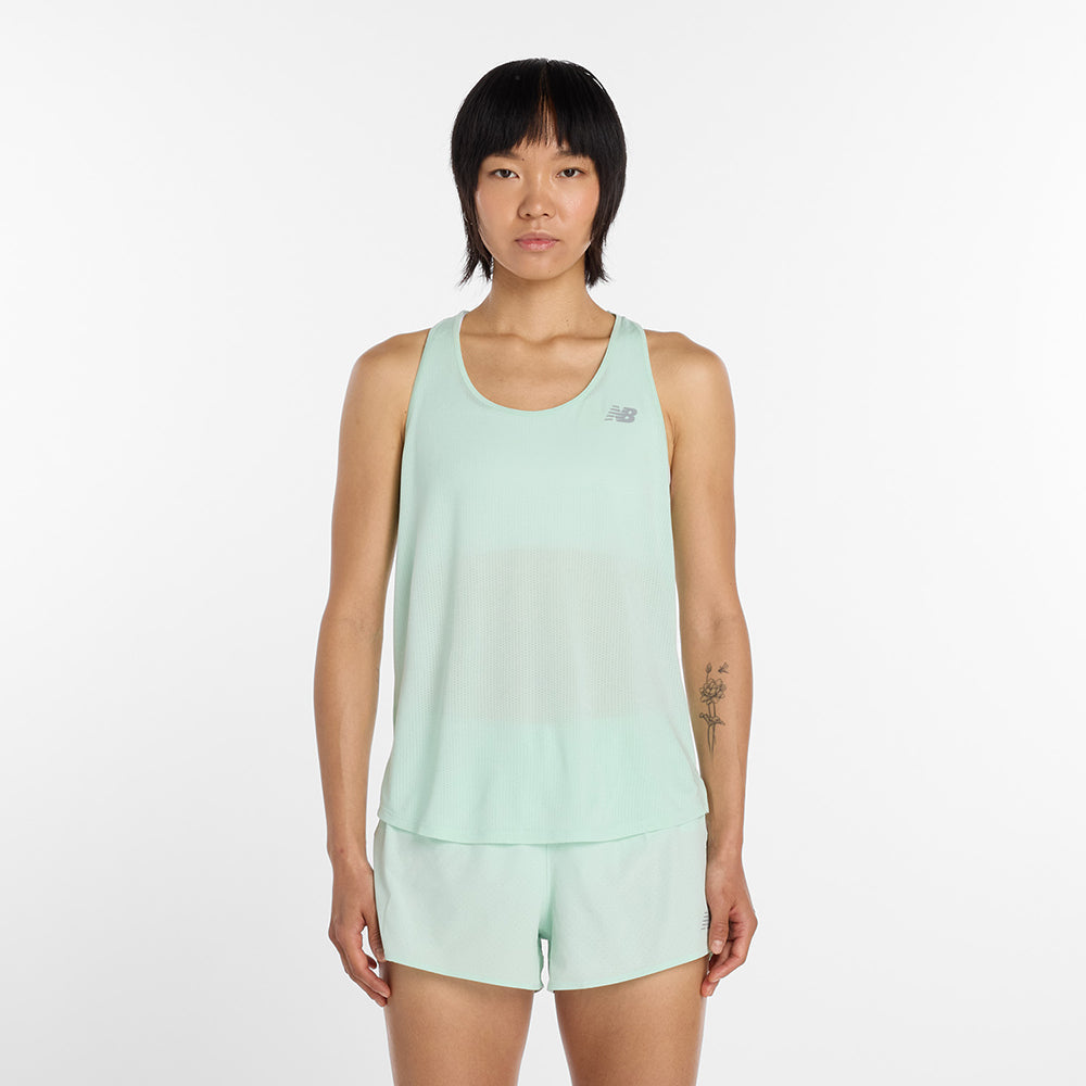 New Balance W Athletics Tank Tops in Green Color