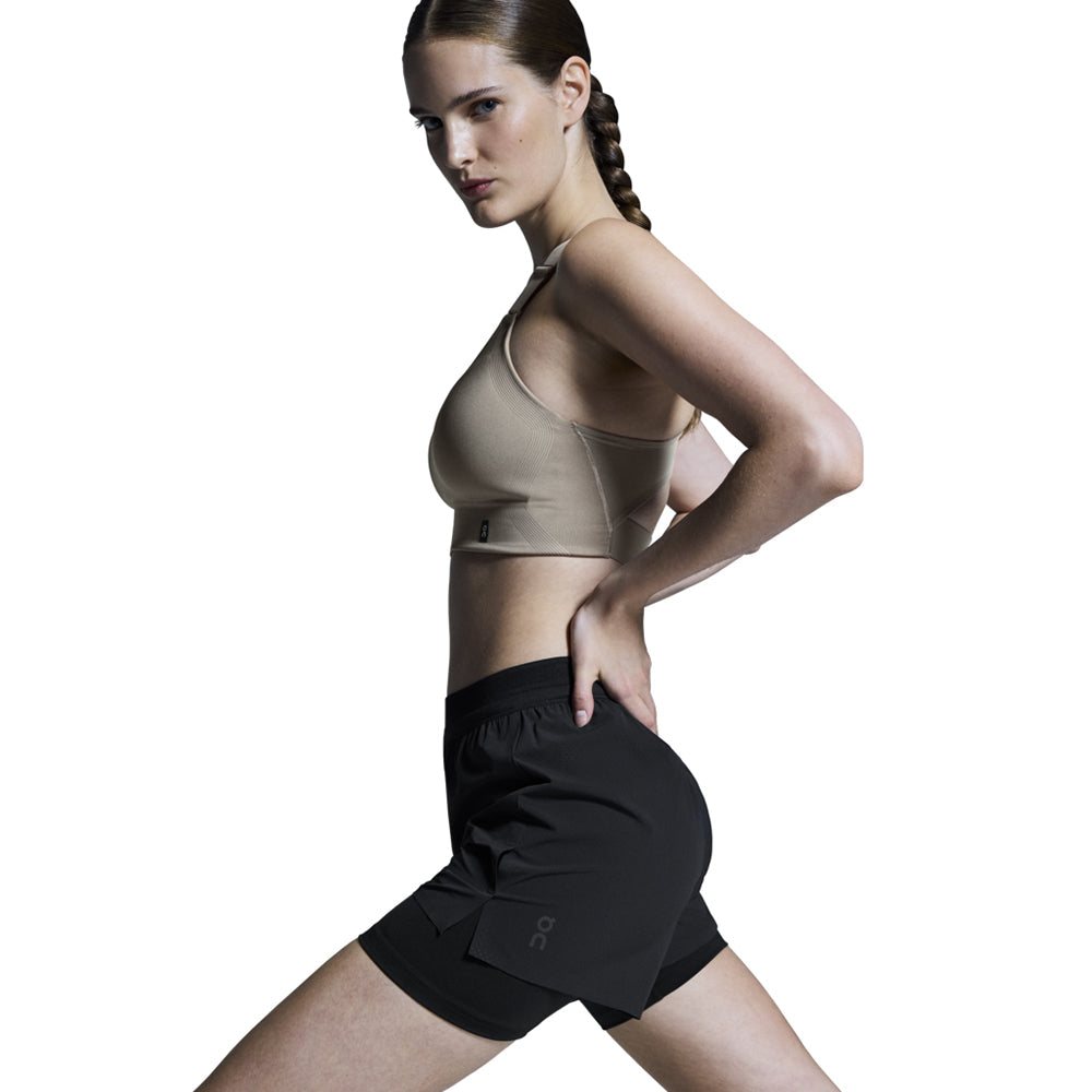 On W 3In Perf 2In1 Shorts in Black Color