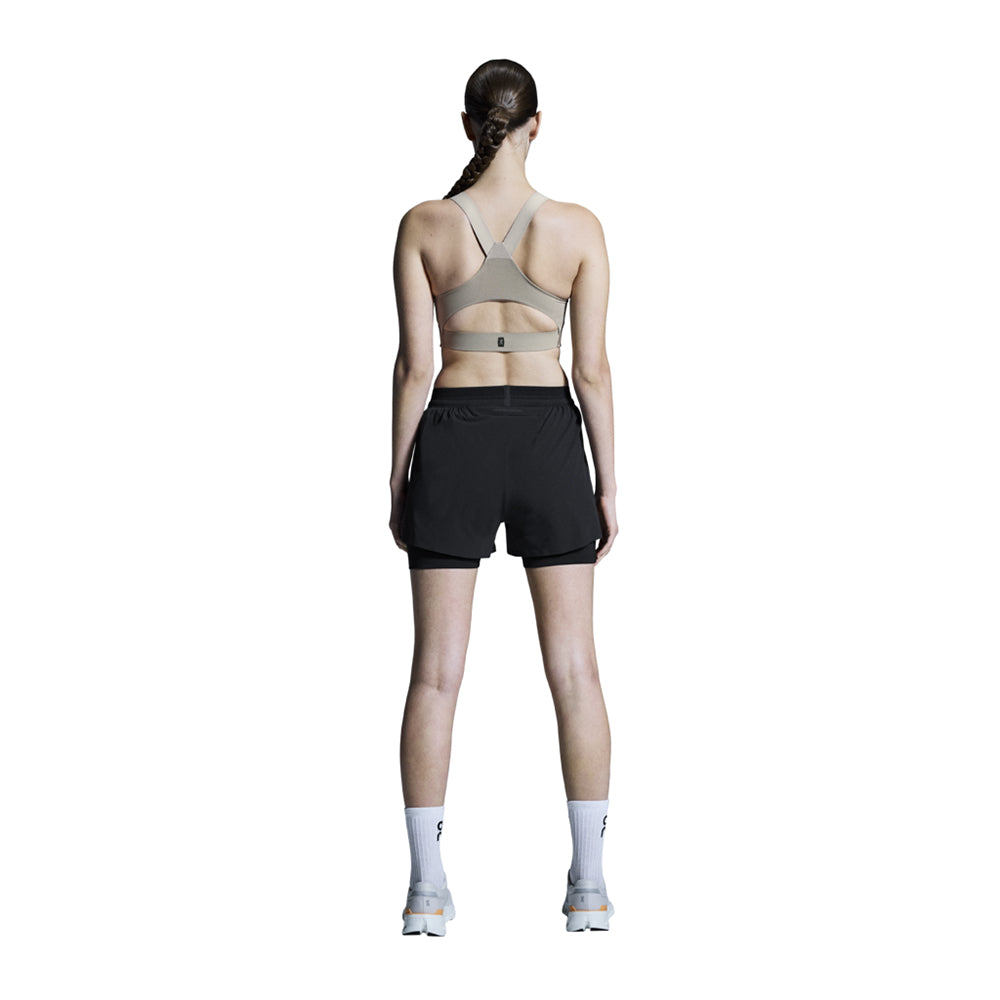 On W 3In Perf 2In1 Shorts in Black Color