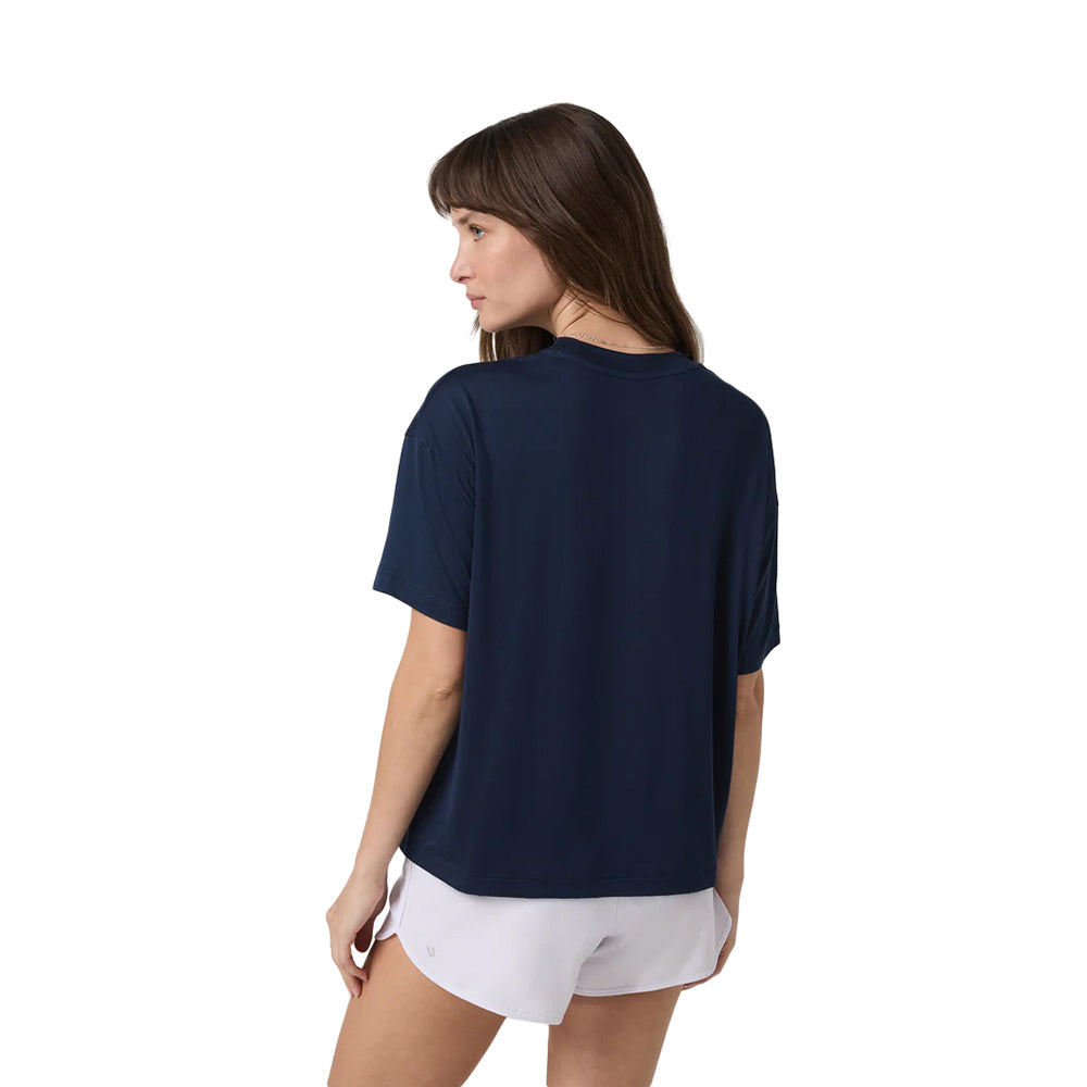 Vuori Energy Tee Long Tops in Blue Color