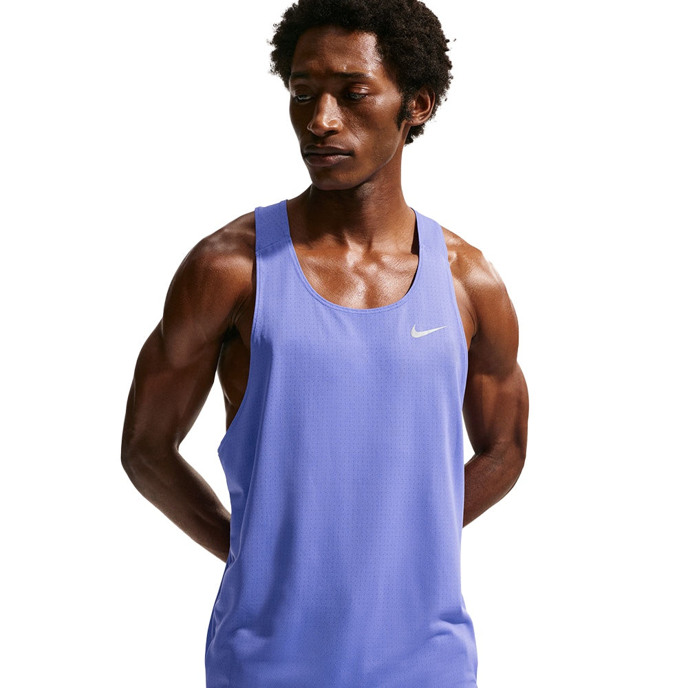 Nike M Fast Singlet Tops in Blue Color