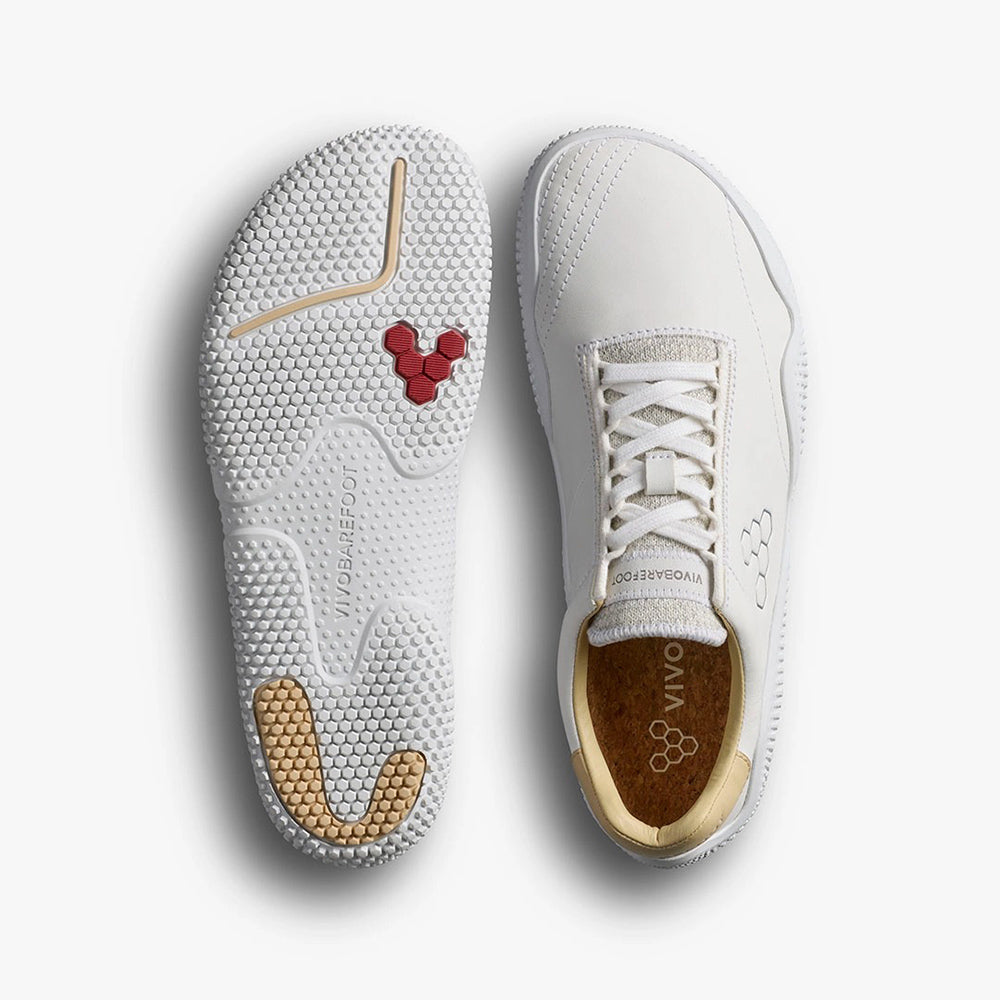 Vivobarefoot Motus Studio Sneaker Lea Barefoot Shoes in White Color