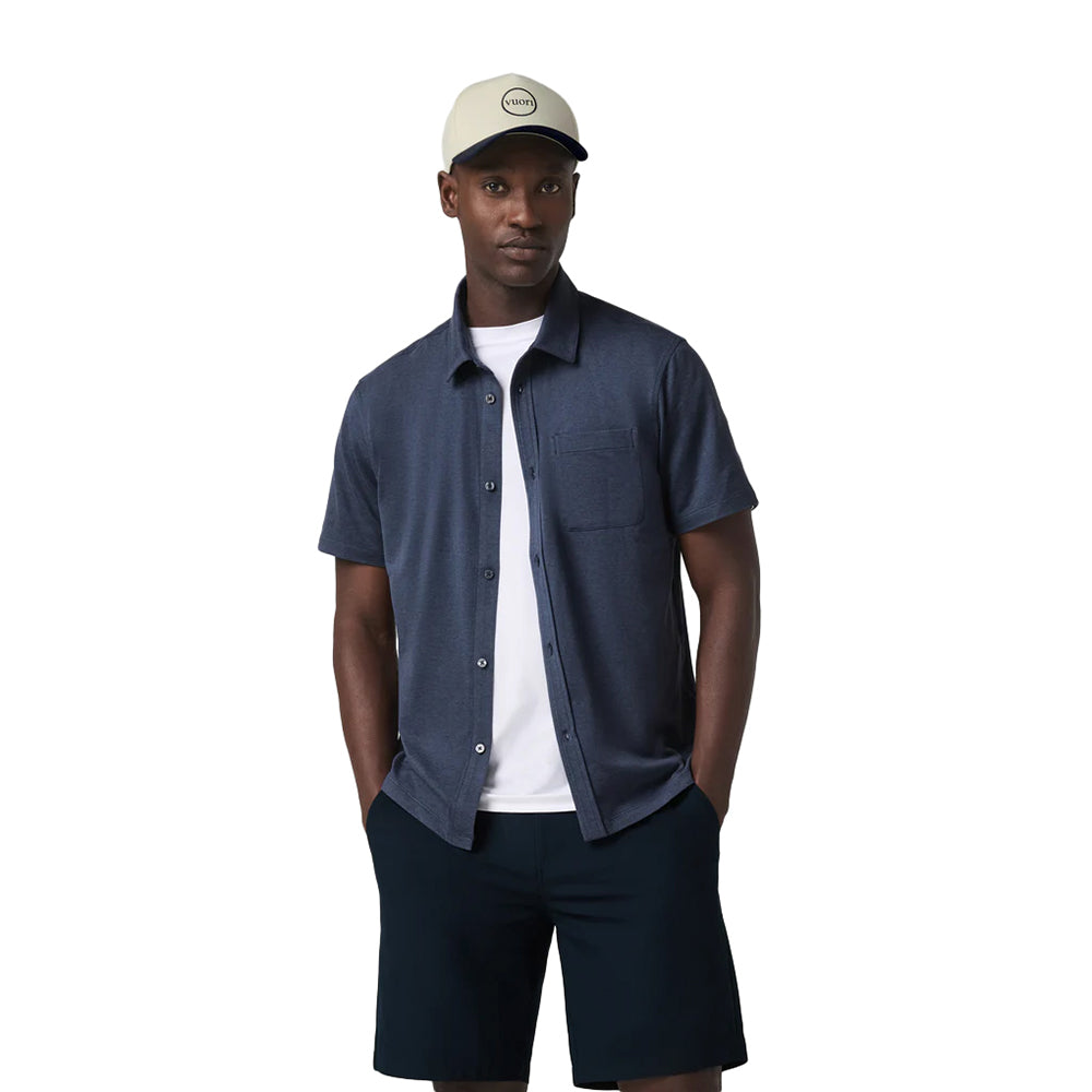 Vuori S/S Ponto Button Down Tops in Grey Color