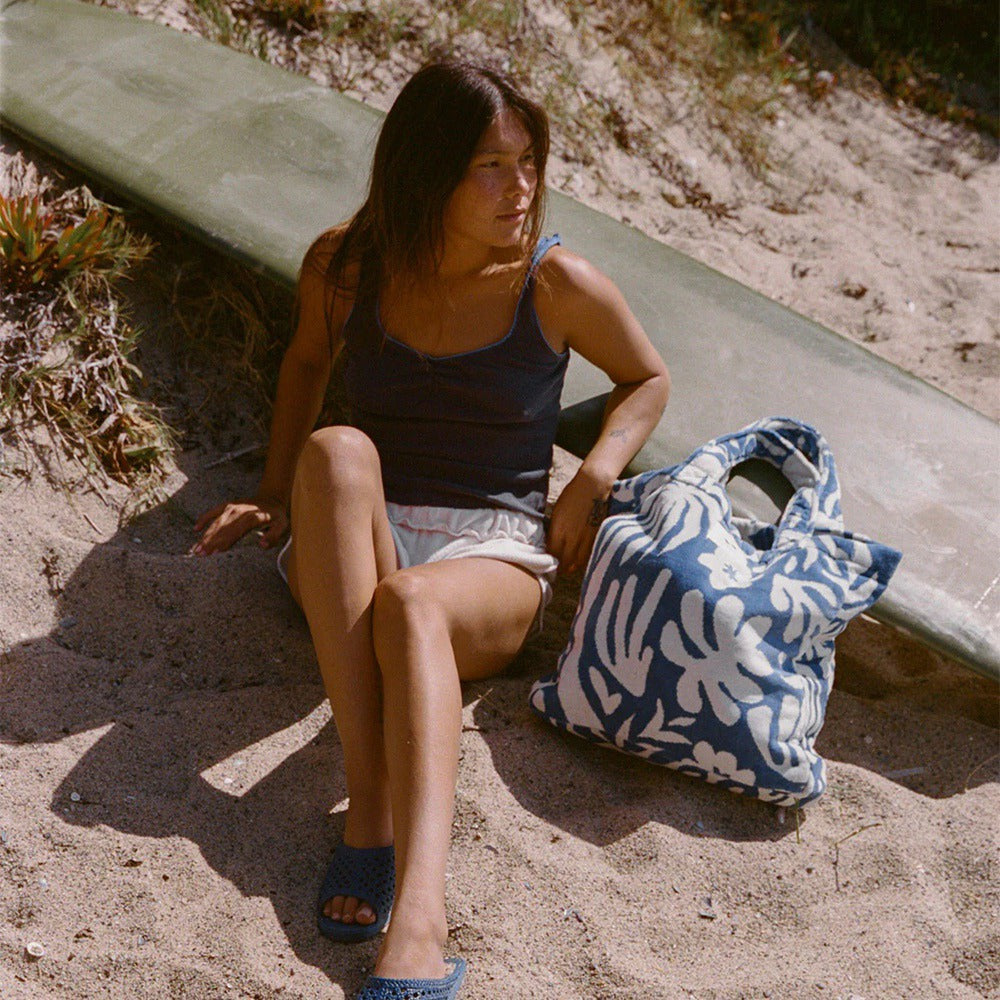 Slowtide Sunny Terry Tote Bags in Blue Color