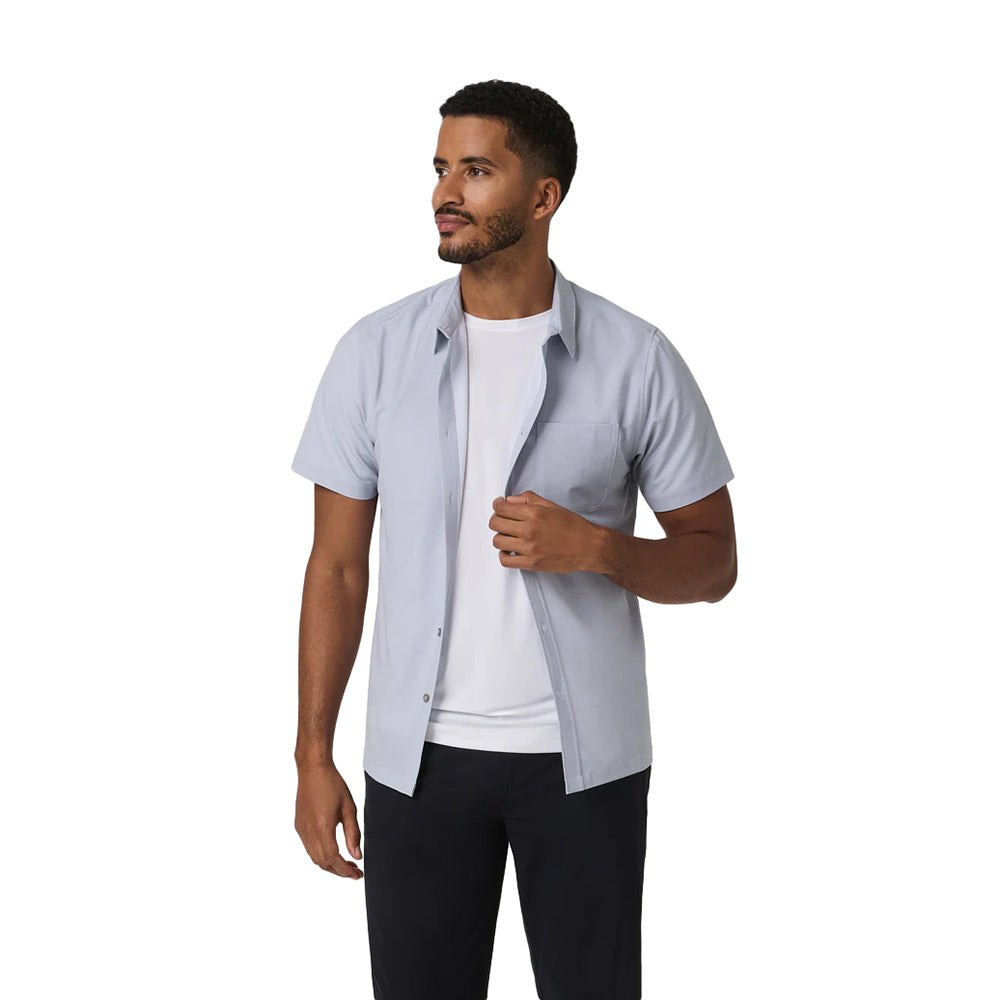 Vuori S/S Bridge Button Down Tops in Blue Color