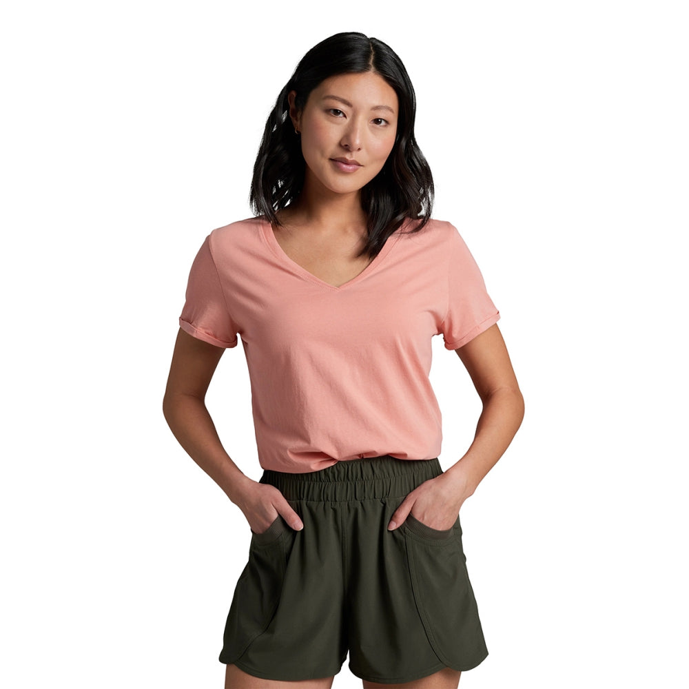 Kuhl Vega V Tee Tops in Pink Color